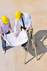 Image showing Team of architects on construciton site