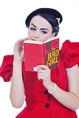 Image showing beautiful young woman read book