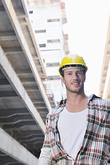 Image showing hard worker on construction site