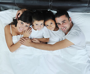 Image showing happy young Family in their bedroom