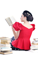 Image showing beautiful young woman read book