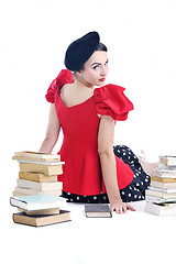 Image showing beautiful young woman read book