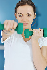 Image showing woman fitness workout with weights