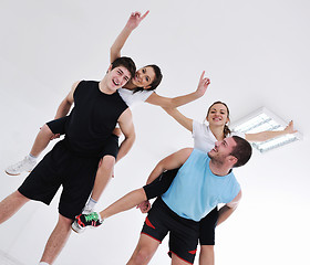 Image showing young people group in fitness club