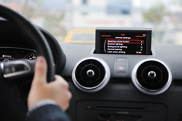 Image showing man using car navigation