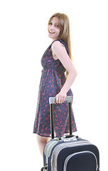 Image showing woman with travel bag