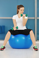 Image showing woman fitness workout with weights