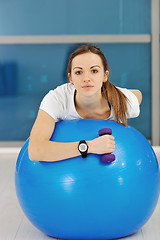 Image showing young woman fitness workout 