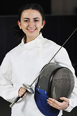 Image showing sword sport athlete portrait at training