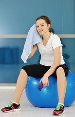 Image showing young woman fitness workout 