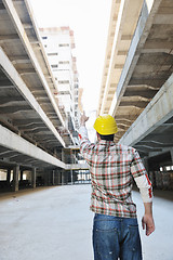 Image showing hard worker on construction site