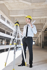 Image showing architect on construction site