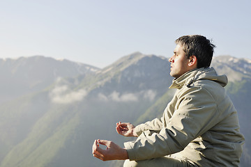 Image showing fresh sunrise at mountain 