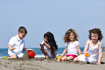 Image showing kids playing on beach