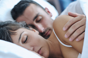 Image showing young couple have good time in their bedroom