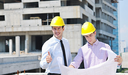 Image showing Team of architects on construciton site