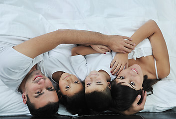 Image showing happy young Family in their bedroom