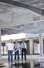 Image showing Team of architects on construciton site