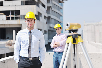 Image showing Team of architects on construciton site