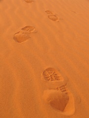 Image showing Footsteps in the desert