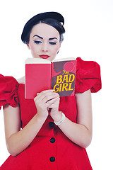 Image showing beautiful young woman read book