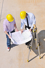 Image showing Team of architects on construciton site