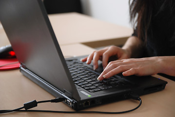 Image showing young woman with laptop 