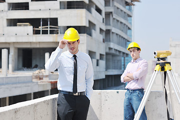 Image showing Team of architects on construciton site