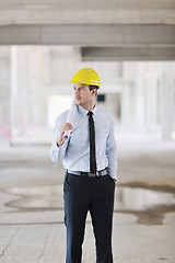 Image showing architect on construction site