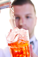 Image showing barman portrait isolated on white background