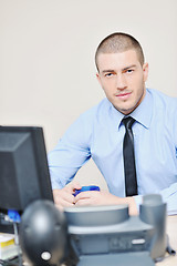 Image showing businessman with a headset