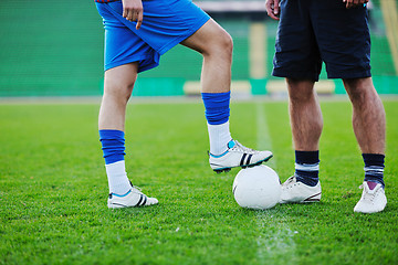 Image showing football players in competition for the ball