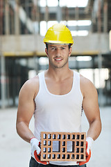 Image showing hard worker on construction site