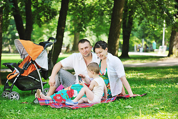 Image showing Family at park relaxing and have fun