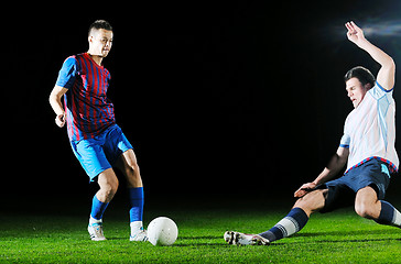 Image showing football players in competition for the ball