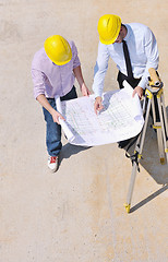 Image showing Team of architects on construciton site