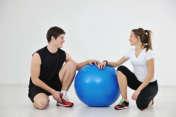 Image showing young people group in fitness club