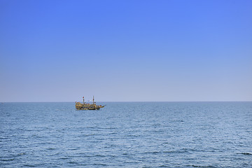 Image showing pirate boat ship on sea