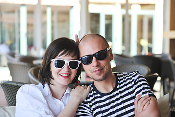 Image showing happy young couple have fun on beach