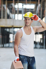 Image showing hard worker on construction site