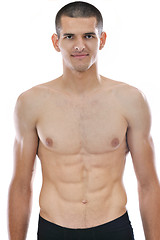 Image showing healthy fit young man islated on white background