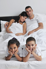 Image showing happy young Family in their bedroom