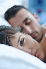 Image showing young couple have good time in their bedroom