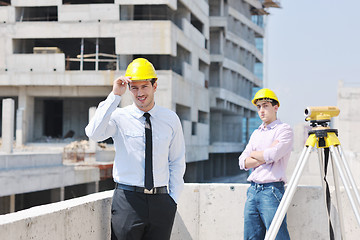 Image showing Team of architects on construciton site