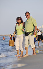 Image showing happy seniors couple  on beach