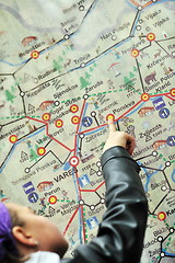 Image showing girl with city map panel