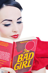 Image showing beautiful young woman read book