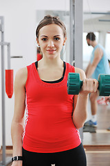 Image showing woman fitness workout with weights