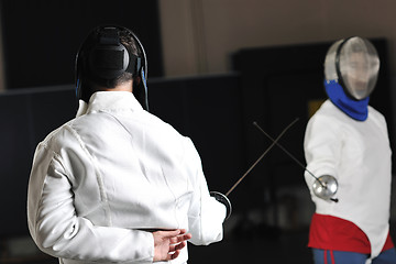 Image showing sword sport athlete portrait at training