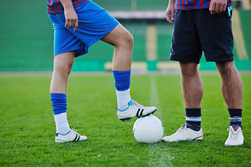 Image showing football players in competition for the ball